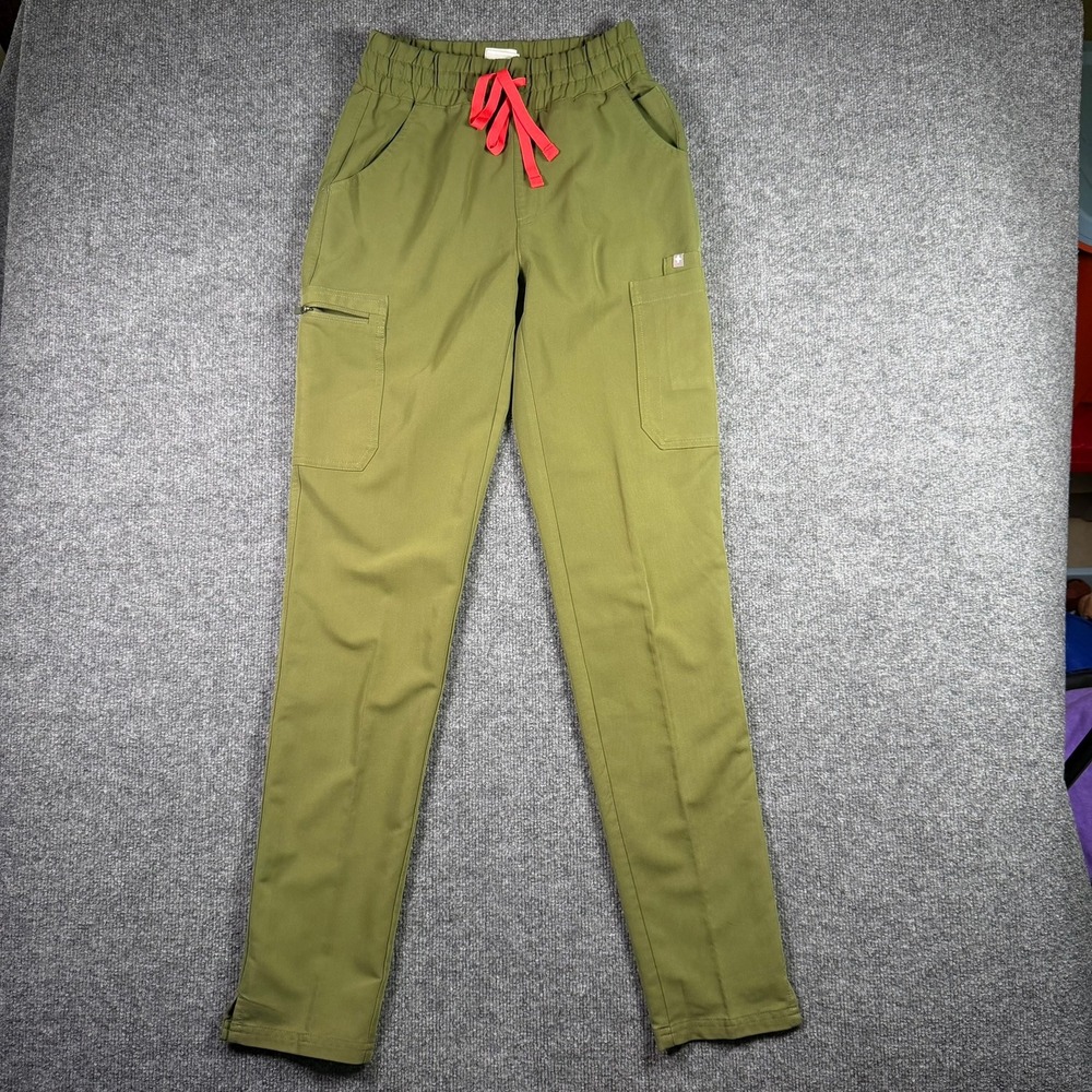 Figs Scrub Pants Women XXS Olive Green Cargo Technical PO 2043 W20SW2031T